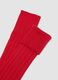 Red long ribbed socks in pure cotton_2