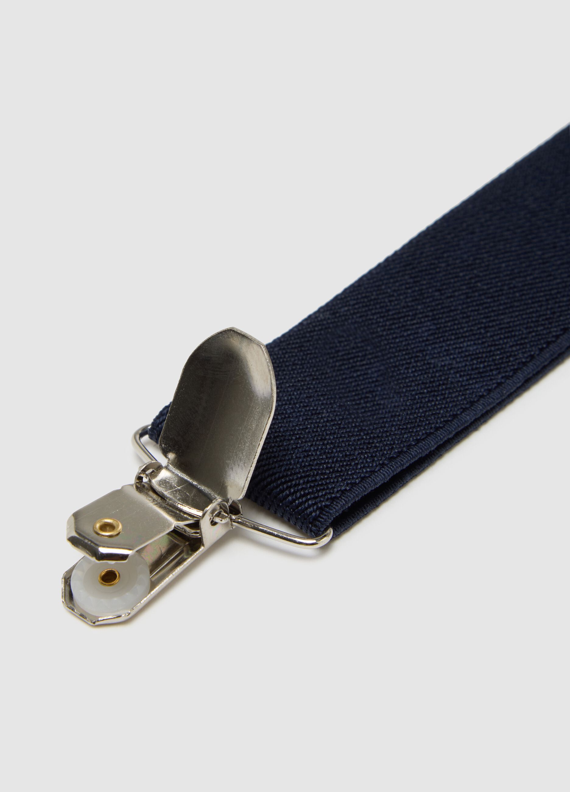 Blue braces with adjustable clips