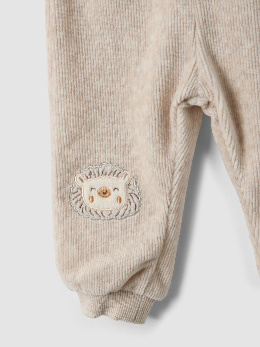 Completo velour beige melange in misto cotone_3