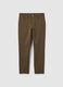 Pantaloni marroni in misto cotone slim fit_4