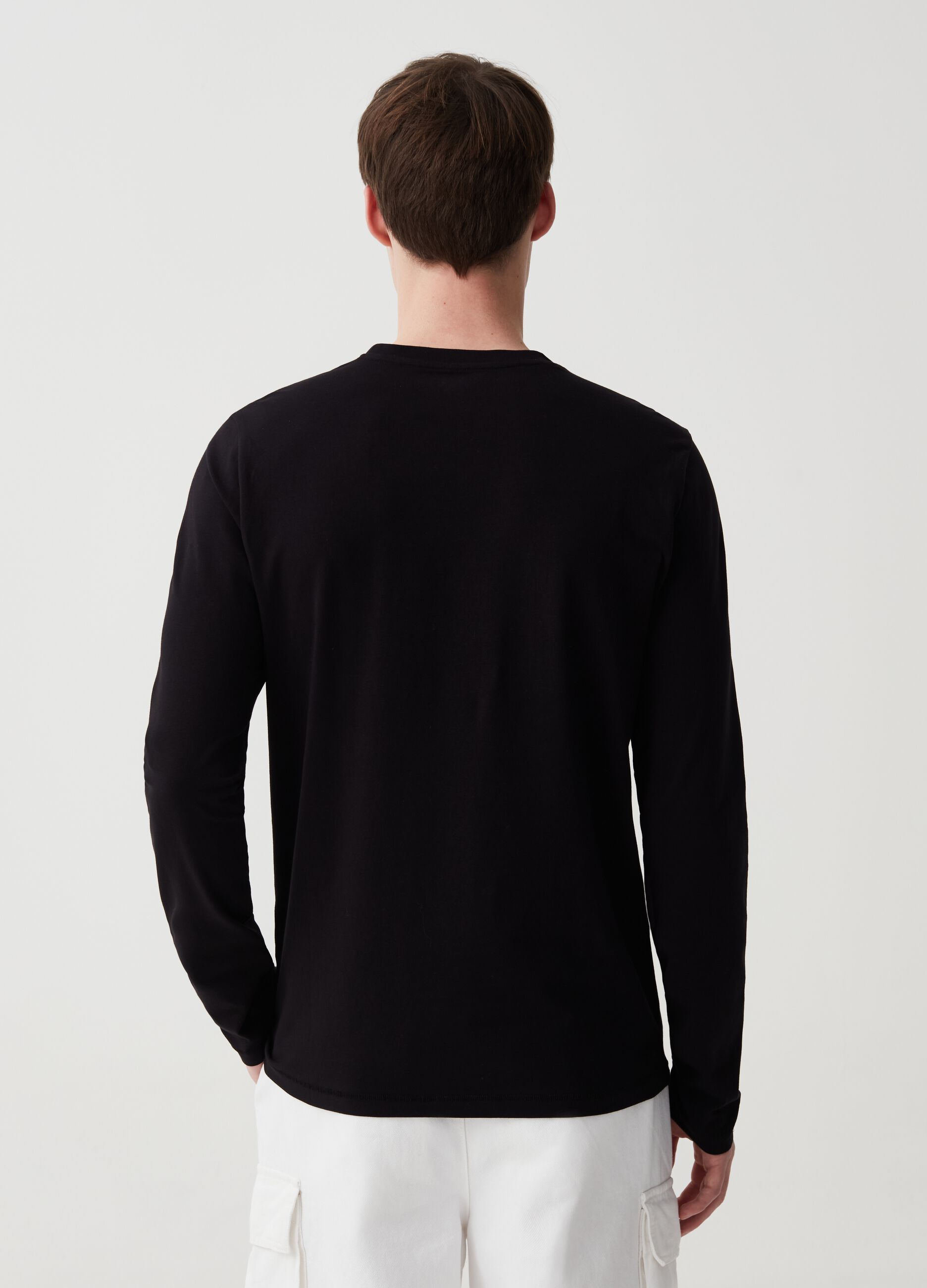 T-shirt a maniche lunghe in jersey