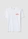 White printed T-shirt in pure cotton, regular fit_4