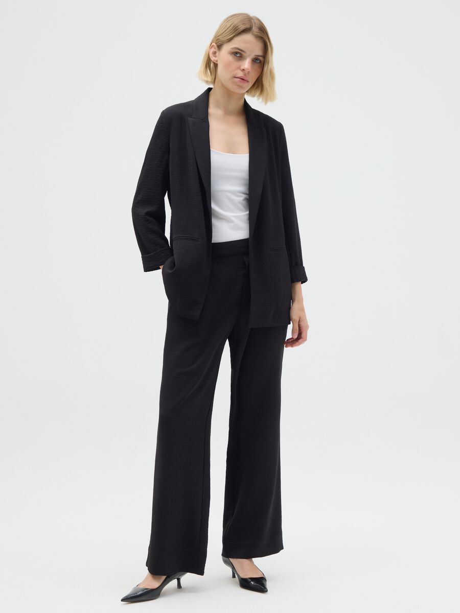 Women's Black Regular Fit Trousers_0