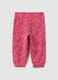 Girls' pink regular fit trousers in pure cotton_1