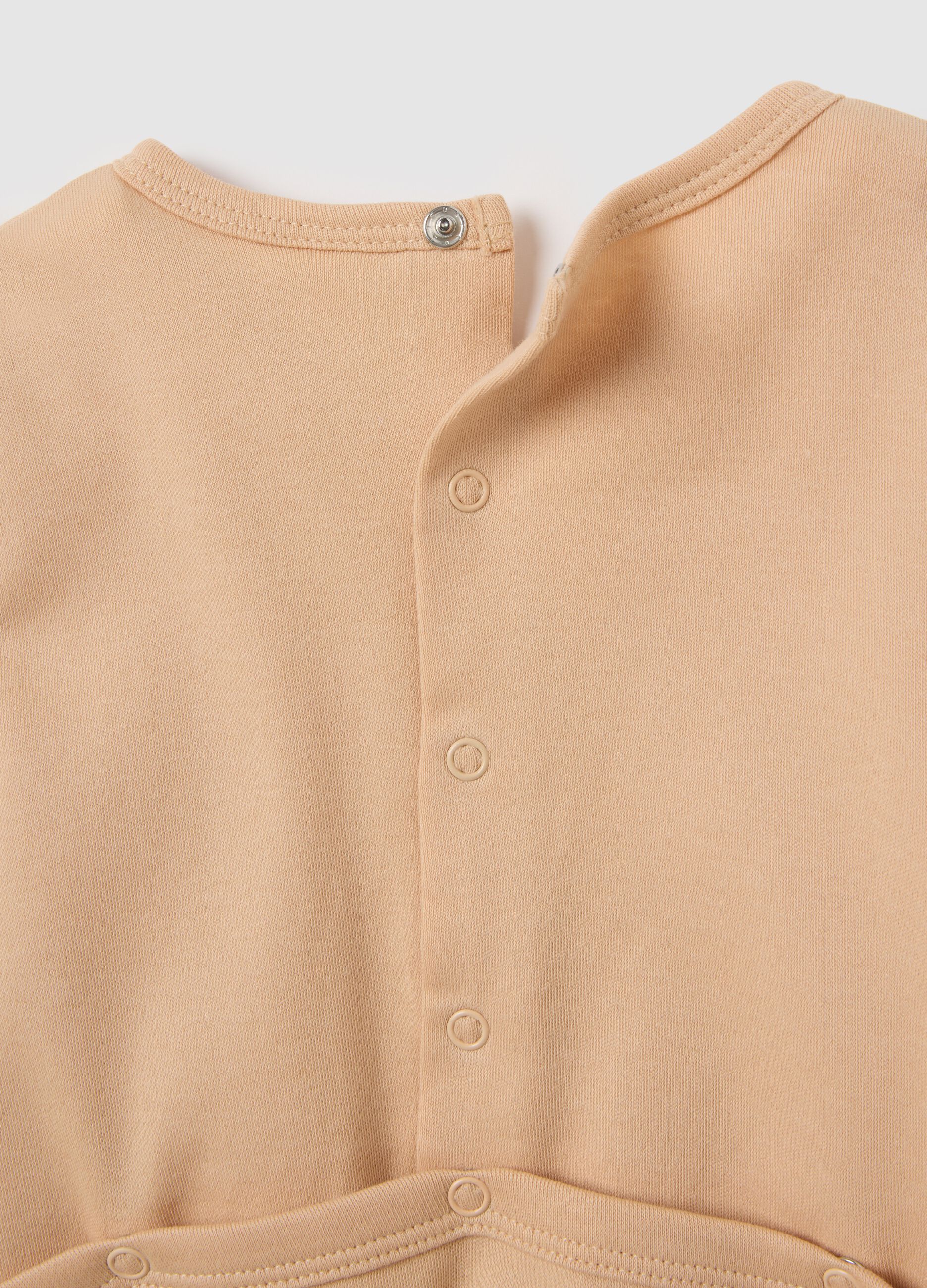 Baby Romper in Pure Beige Cotton