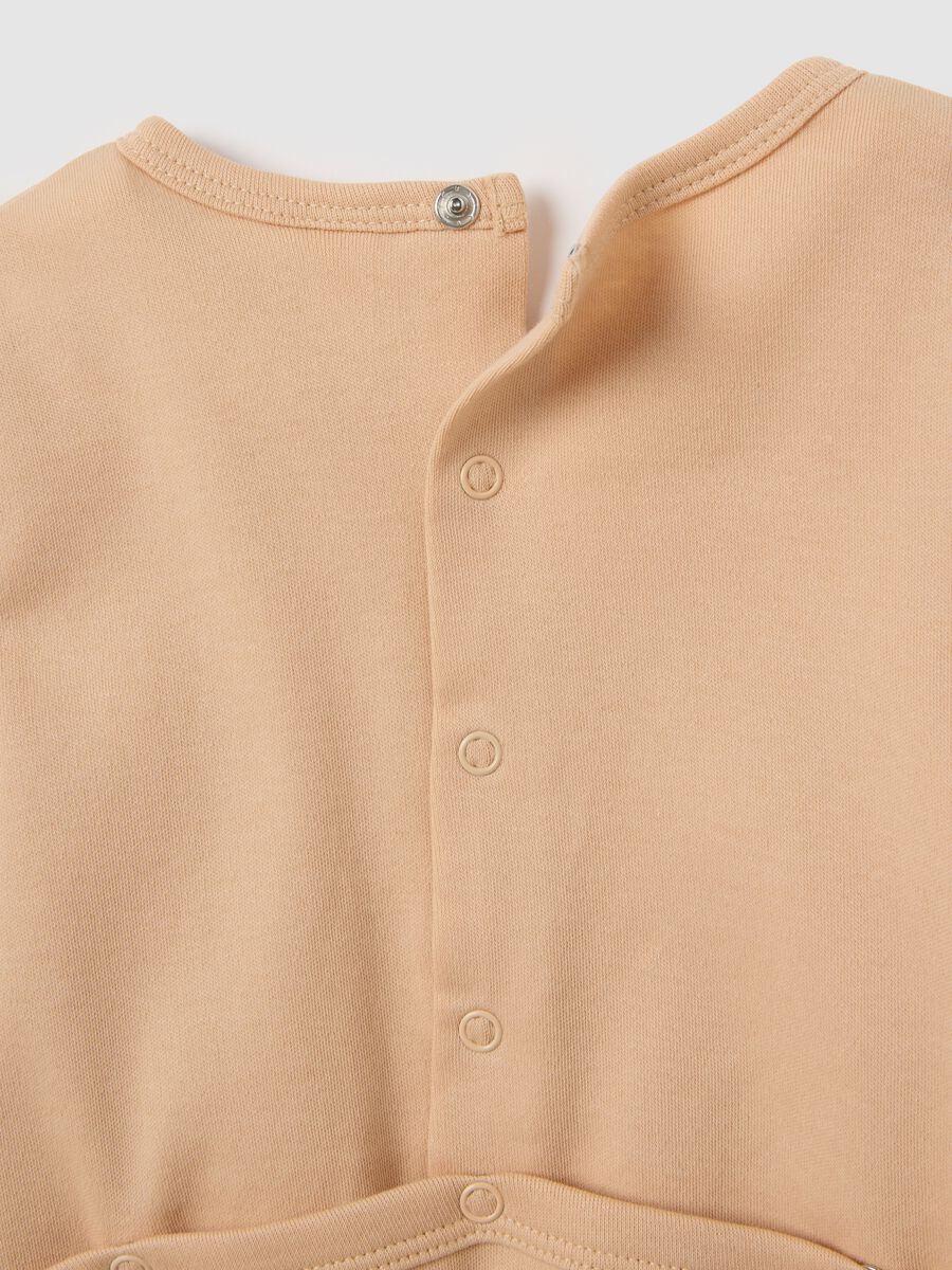 Baby Romper in Pure Beige Cotton_3