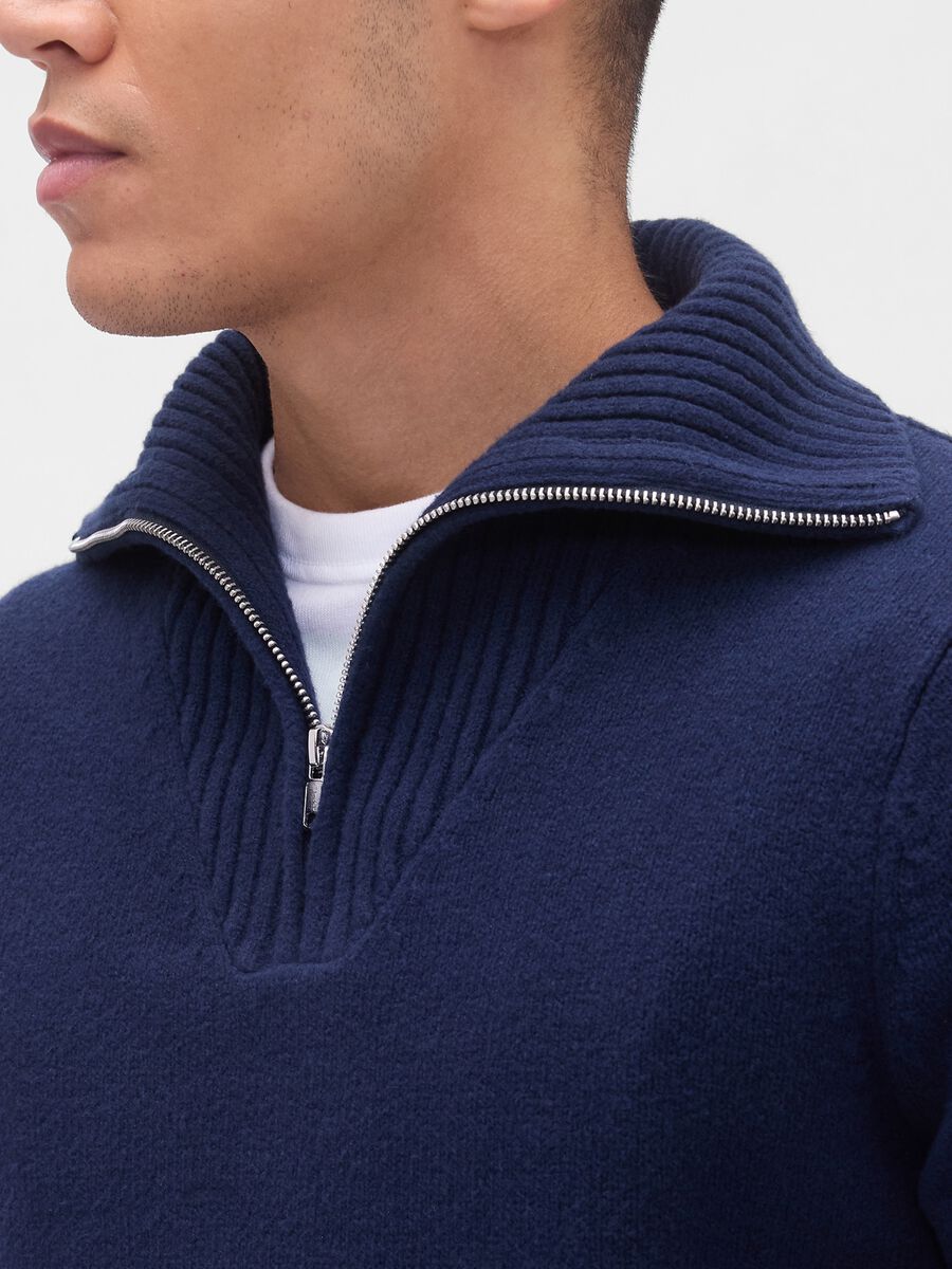 Men's Blue Cotton Blend Jumper_3