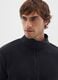 Black fleece sweatshirt with half zip_3