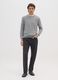 Black regular fit stretch cotton trousers_0