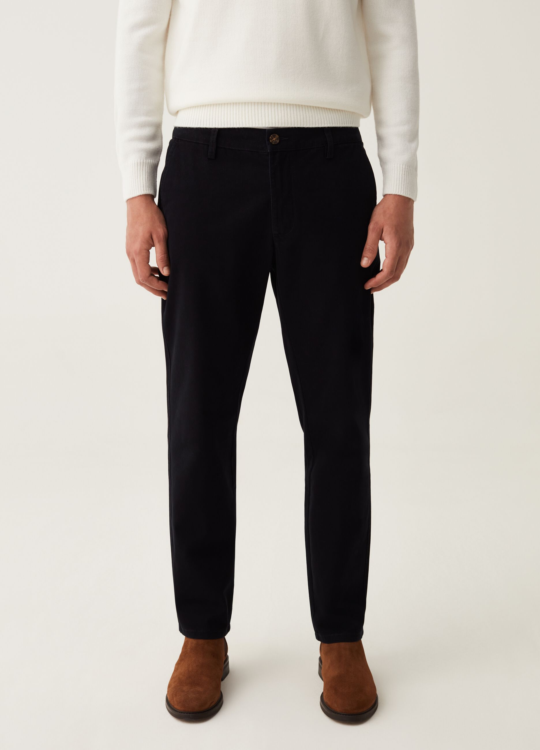 Pantalone chino in twill di cotone_1