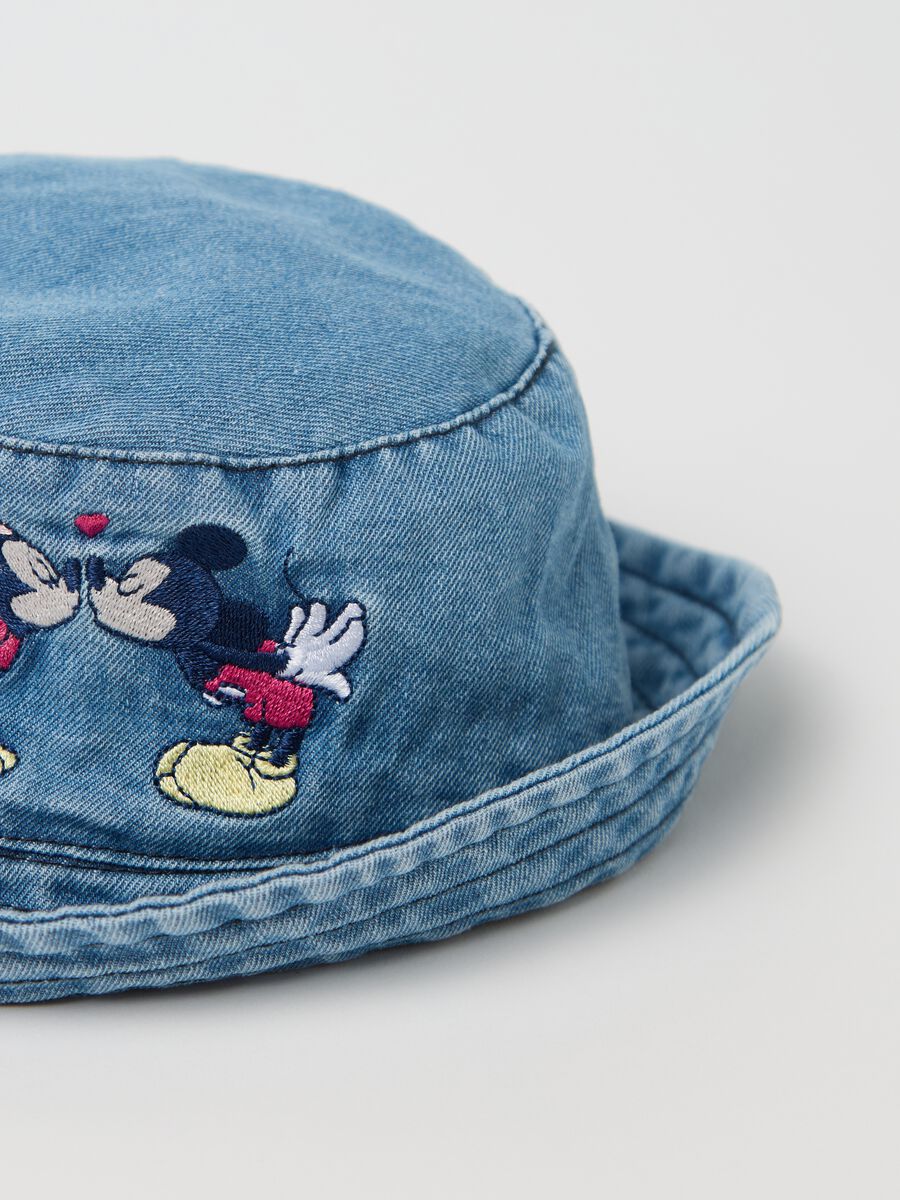Denim hat with Minnie and Mickey Mouse embroidery_2