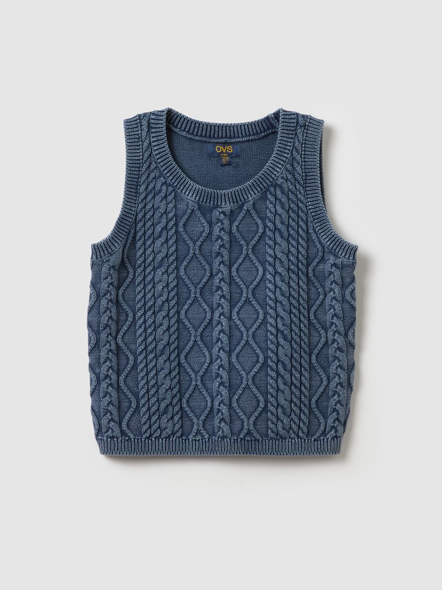 Knit gilet with braided design_3