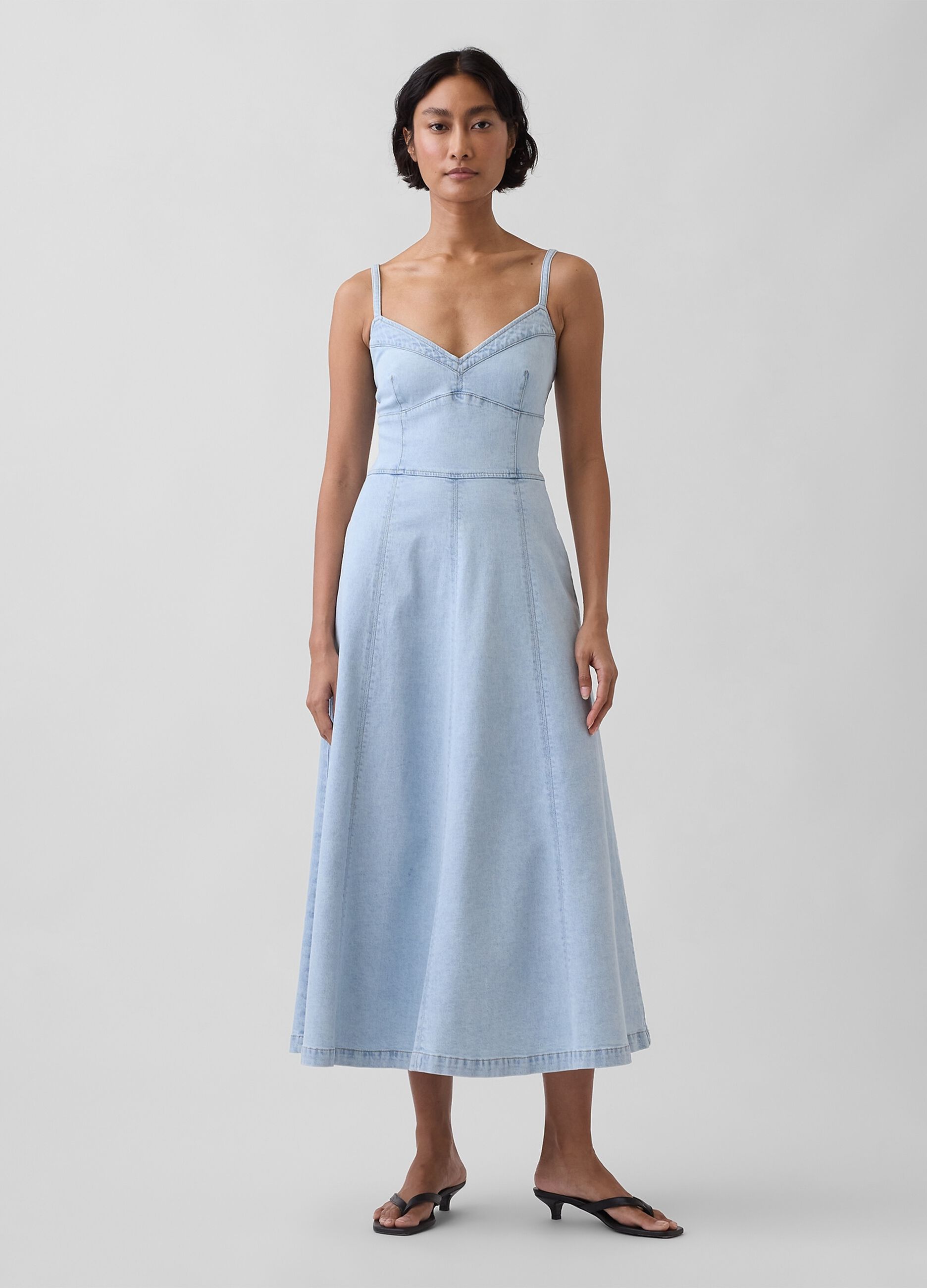 Midi Dress in Stretch Cotton