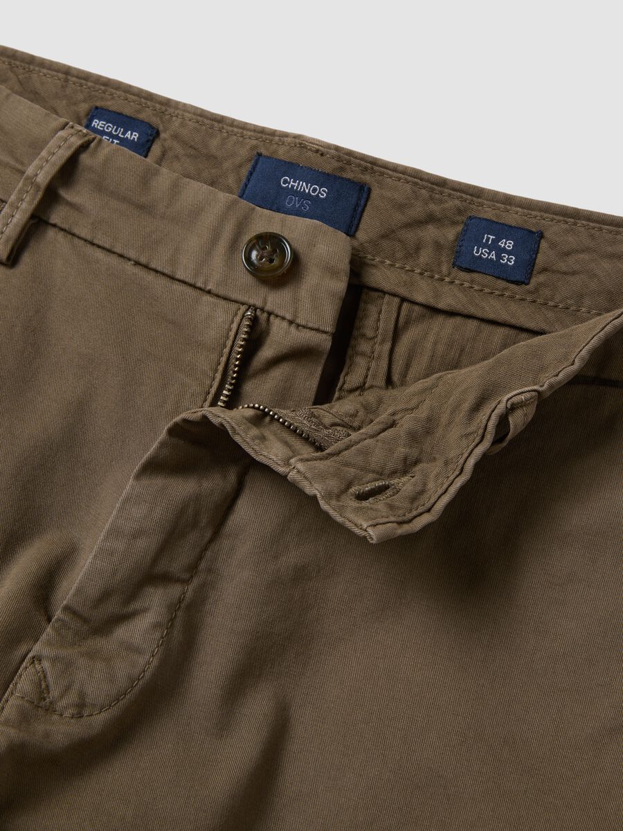 Brown regular-fit stretch cotton chino trousers_5
