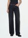 Black pure cotton wide-leg jeans with studs_1