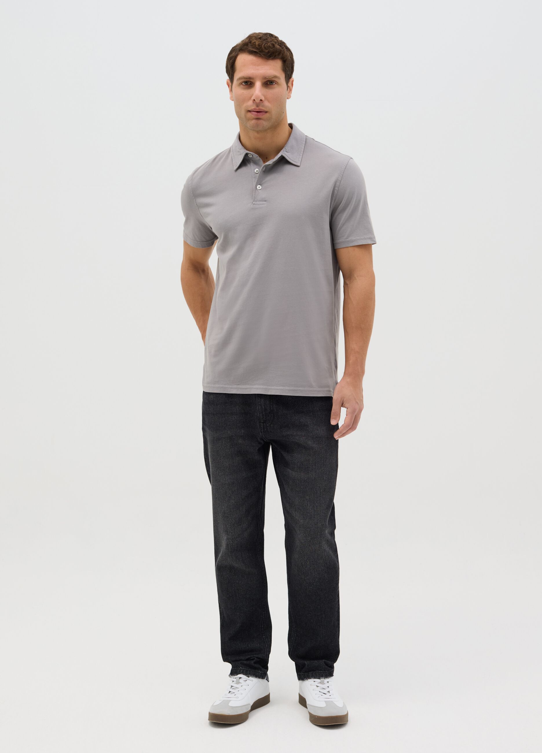 Regular-fit polo shirt in jersey