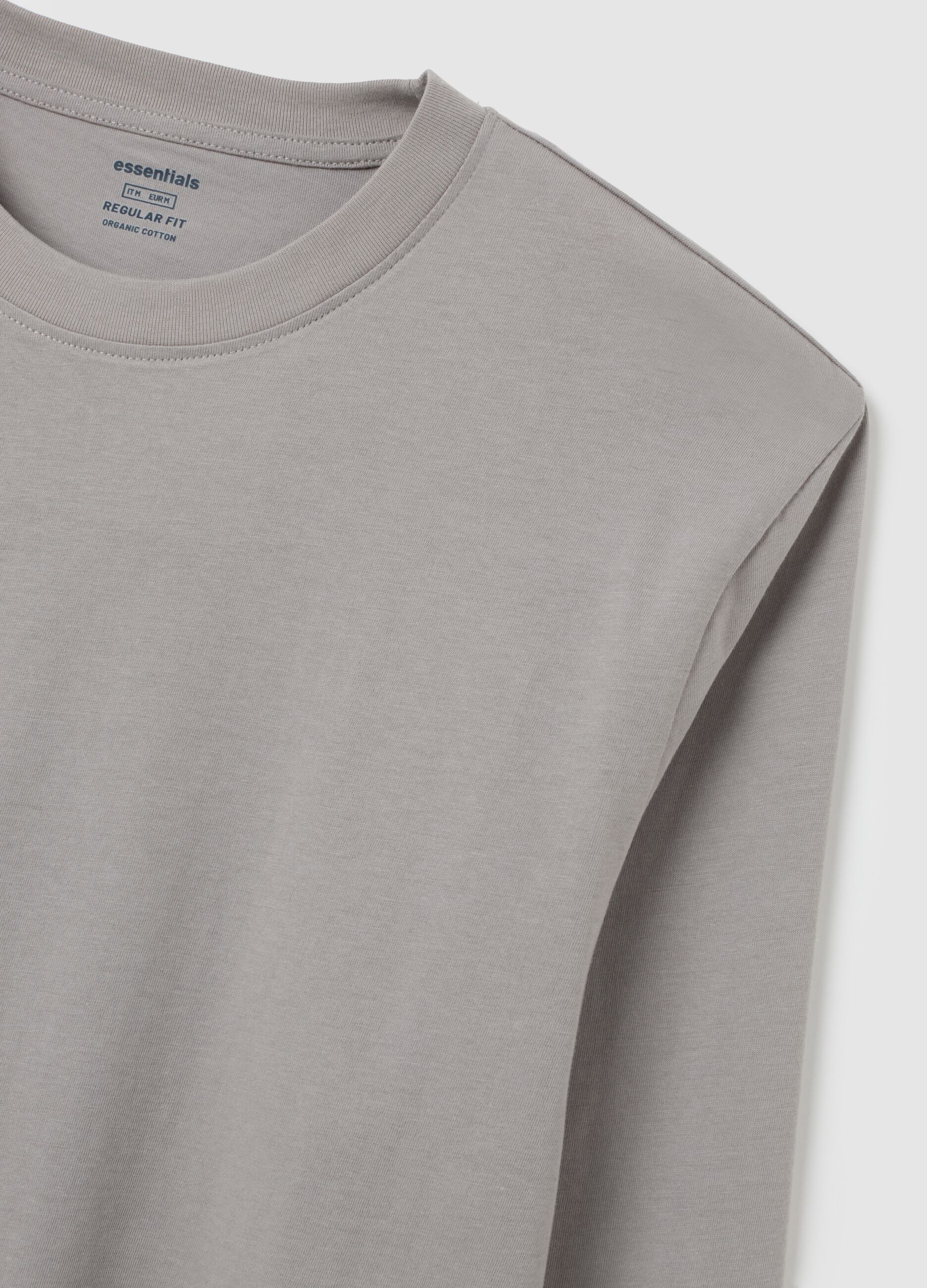 Maglia in puro cotone grigia regular fit