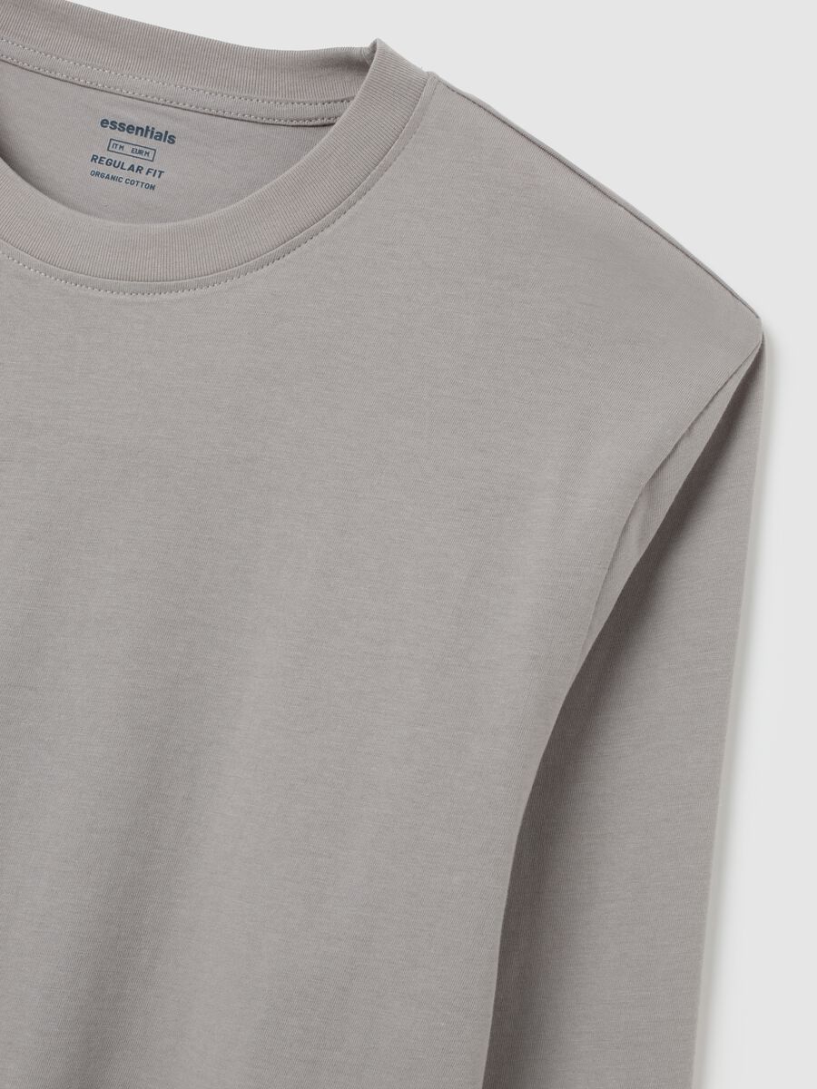 Maglia in puro cotone grigia regular fit_1