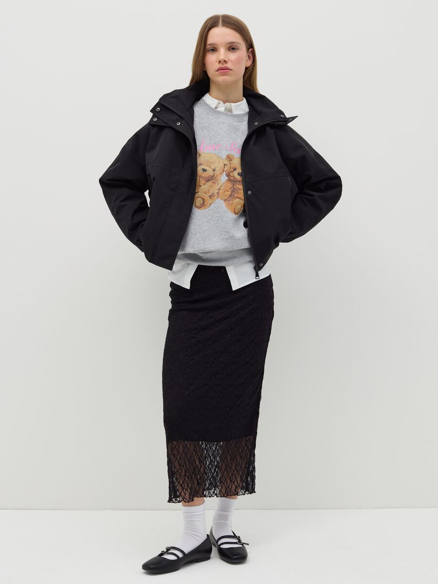Short padded parka with hood_1