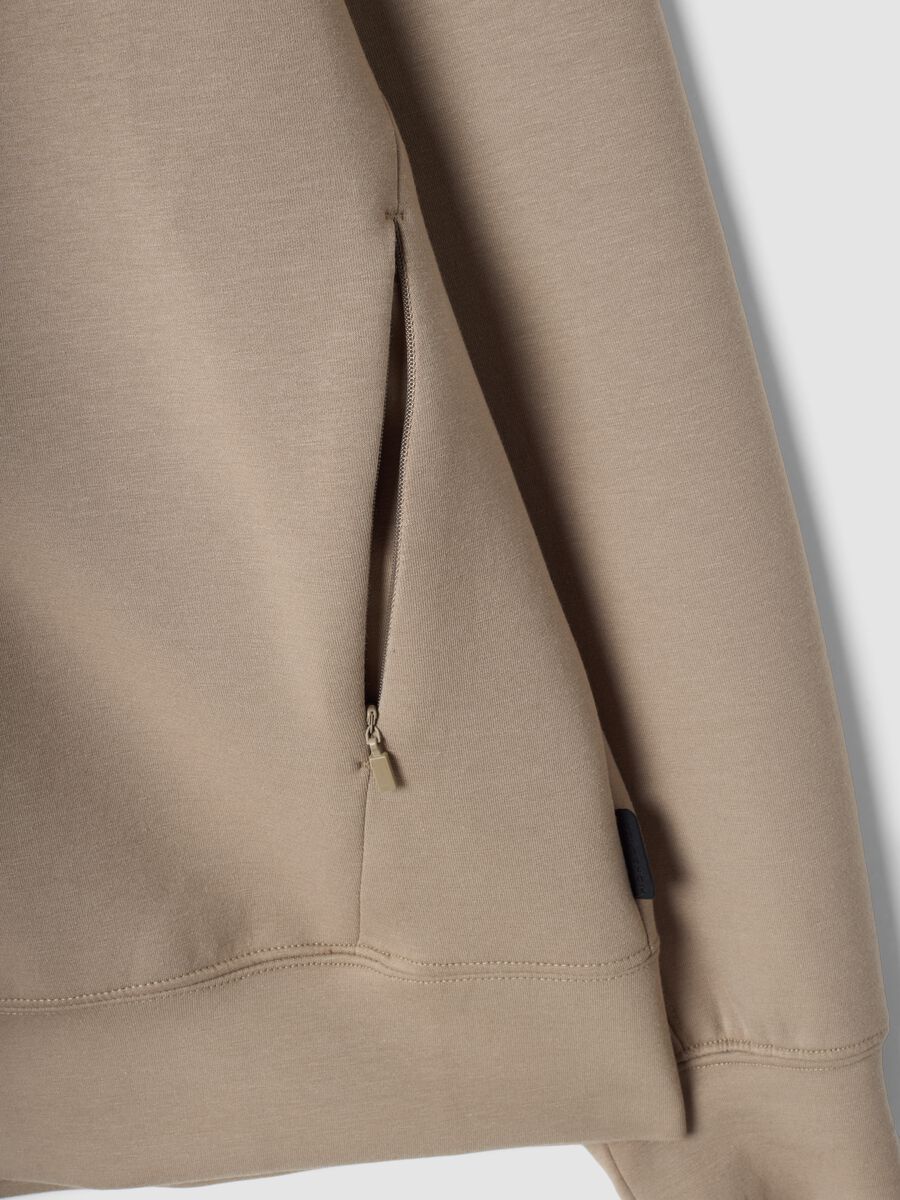 Full-zip beige con colletto in tessuto elasticizzato Easy Dry regular fit_5