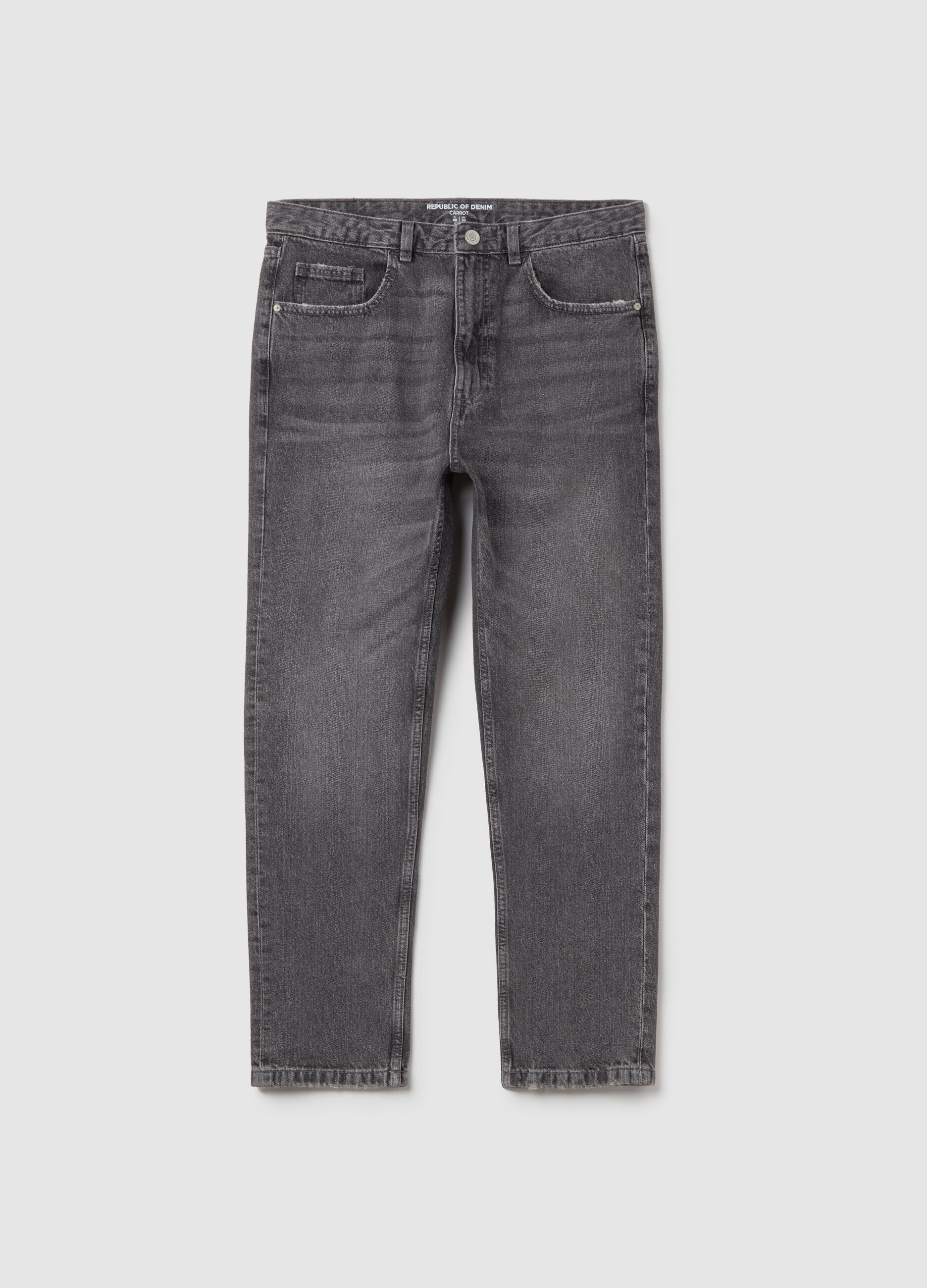 Carrot-fit jeans with fading