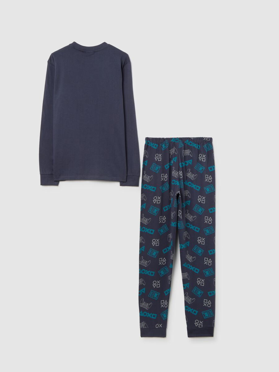 Pigiama da ragazzo in puro cotone blu regular fit con stampa PlayStation_1