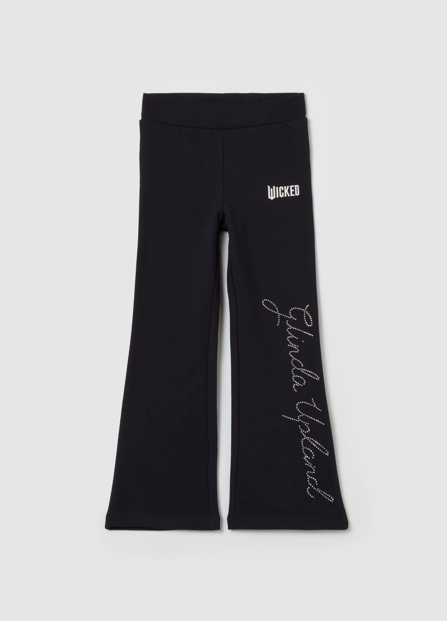 Flare-fit joggers with Wicked print with diamantés