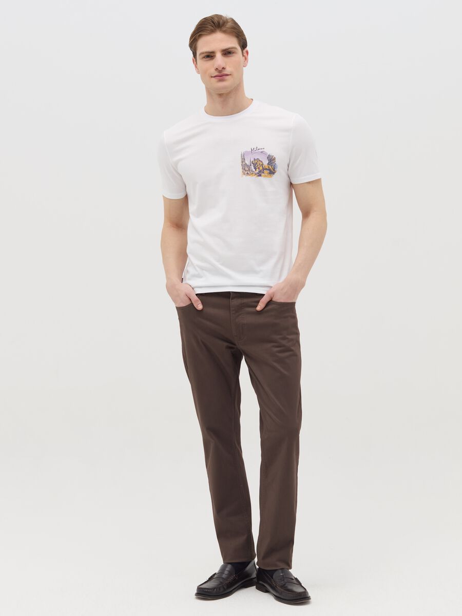 Cotton T-shirt with "Milano" print_1