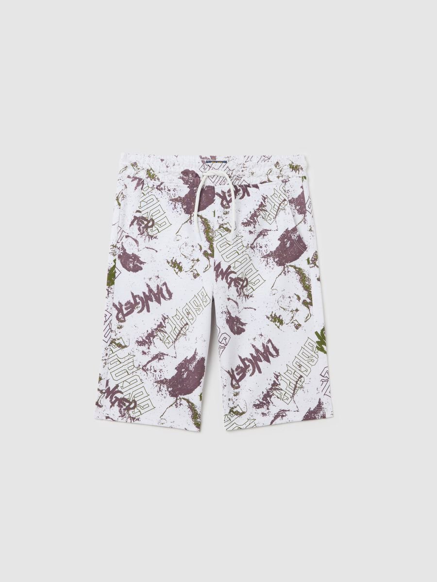 Pantaloni corti da ragazzo in puro cotone multicolor regular fit_3