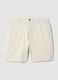 White stretch cotton chino shorts, regular fit_4