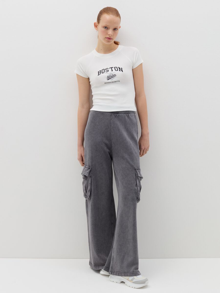 Ribbed crop T-shirt with embroidery_1