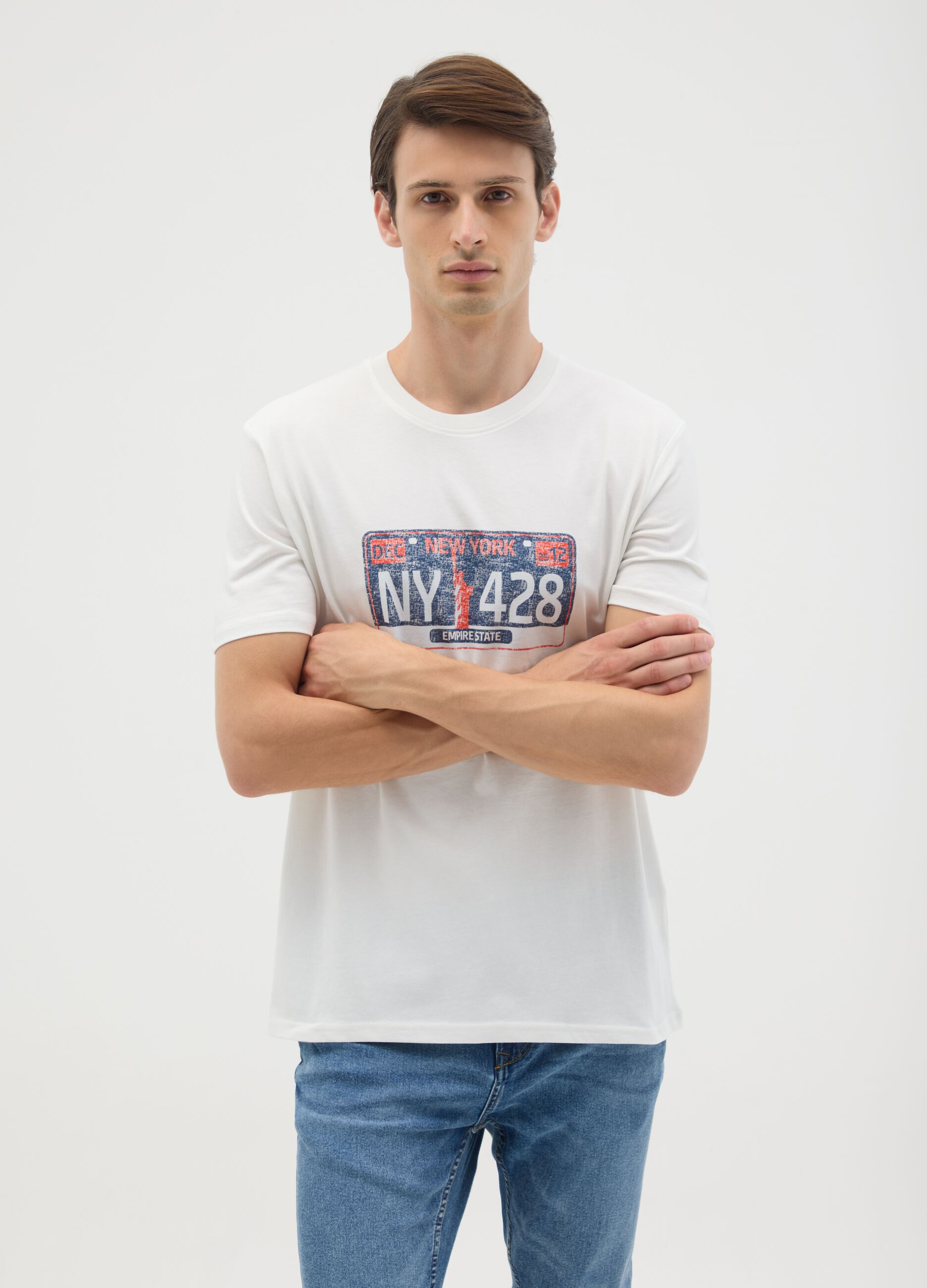 White Pure Cotton Regular Fit T-shirt