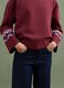 Felpa rossa in misto cotone con fantasia regular fit_3