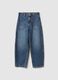 Girl's blue pure cotton balloon jeans with regular fit_3