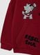 Children's oversized pure cotton red sweatshirt with print and crew neck_2