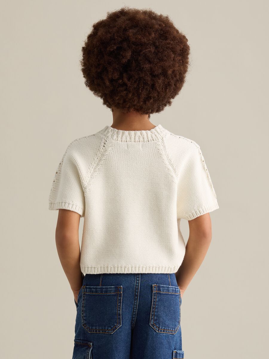 White openwork sweater in cotton_2