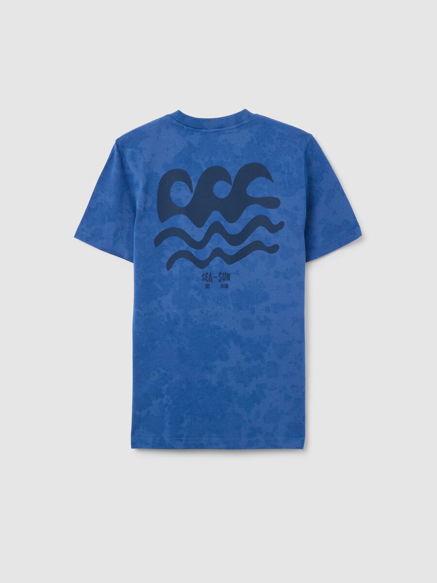 T-shirt da ragazzo in puro cotone blu regular fit_4