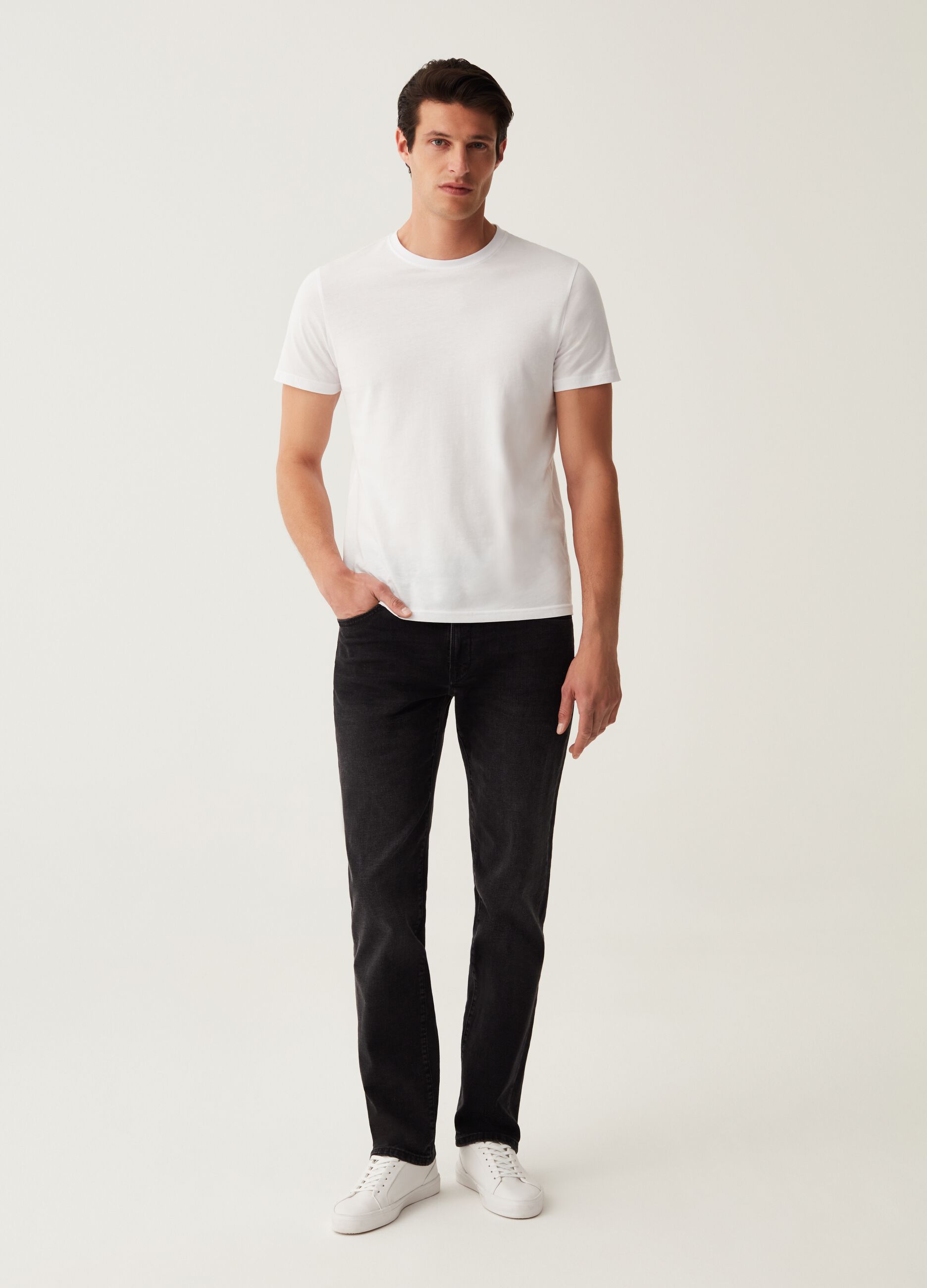 Jeans regular fit in cotone cross hatch_0