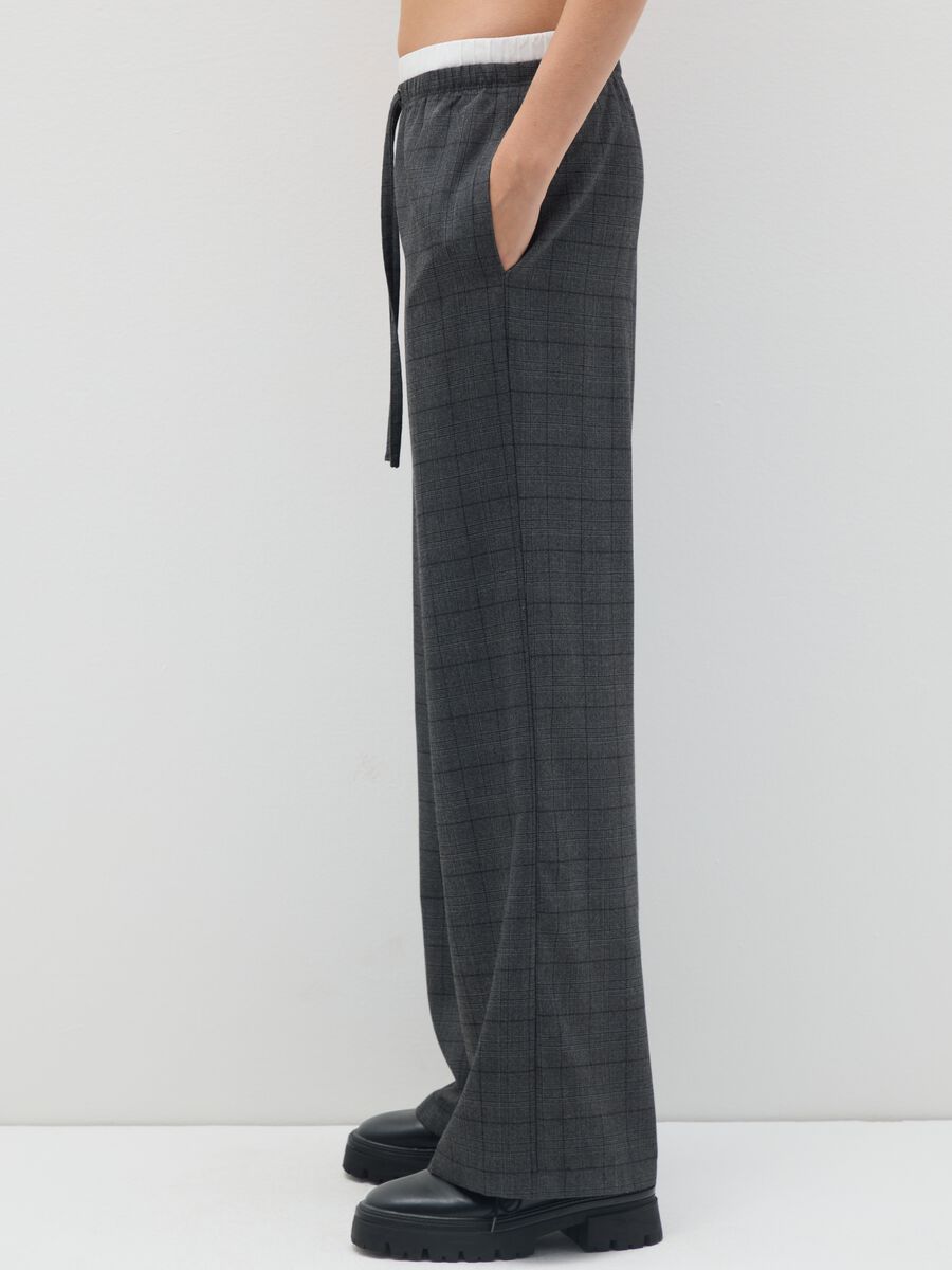 Pantaloni multicolor a quadri wide leg_2