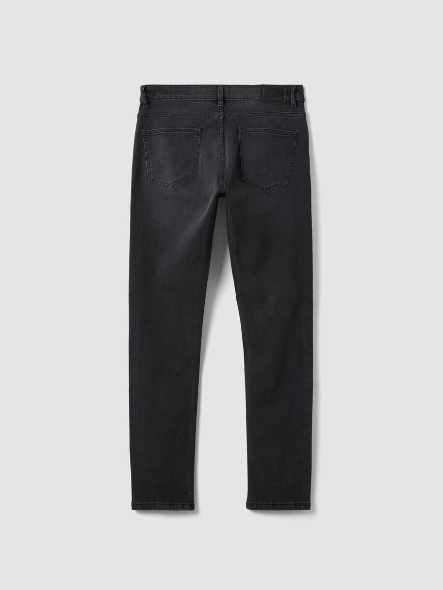 Jeans denim neri in cotone elasticizzato slim fit_2