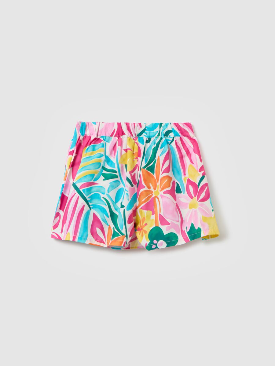 Floral Cotton Shorts for Girls_1
