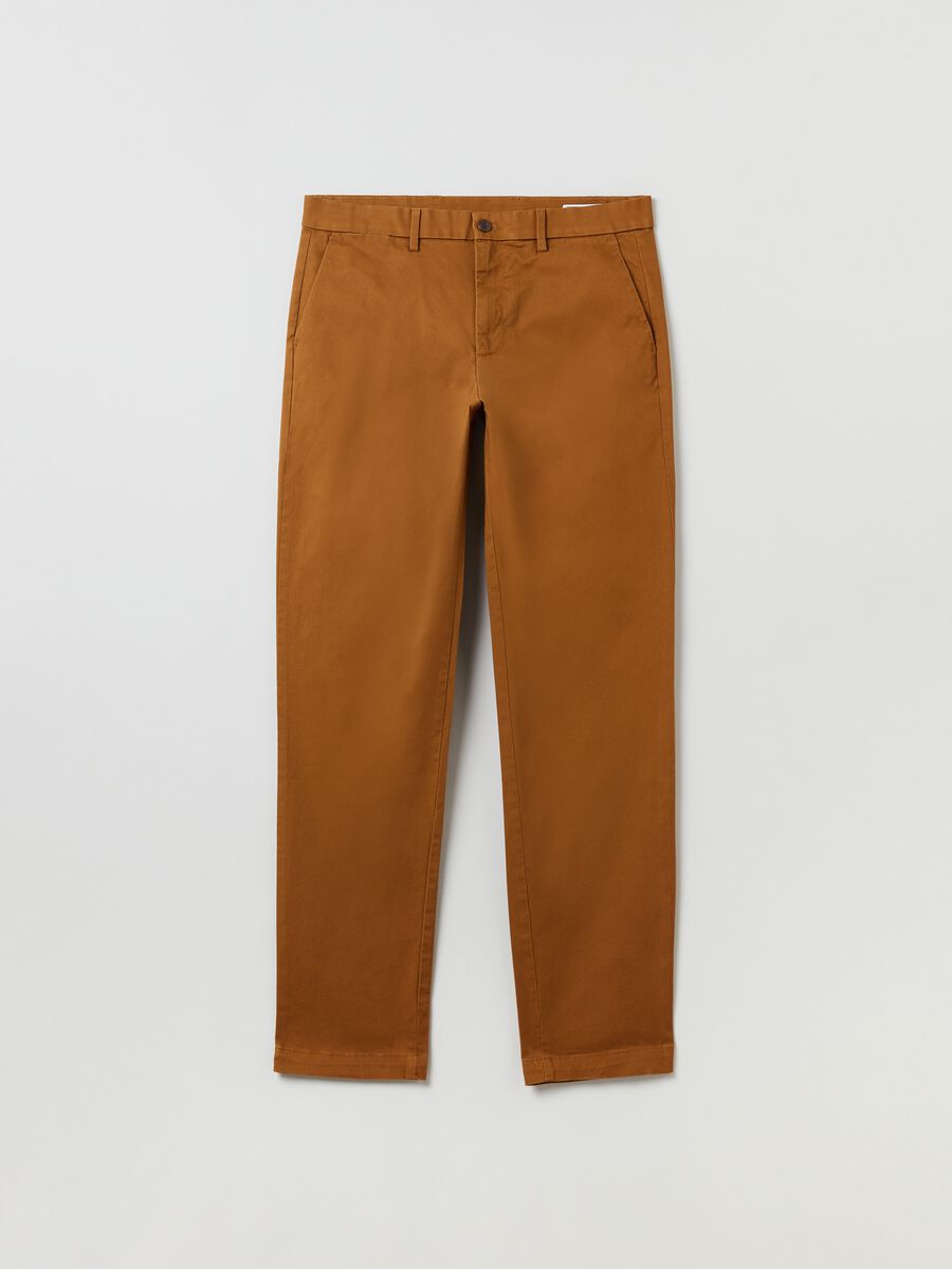 Slim fit, stretch cotton trousers_1