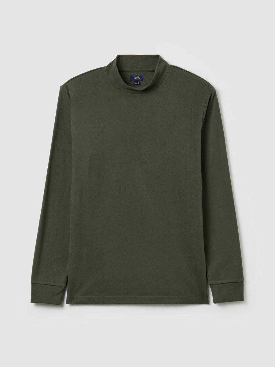 Fleece sweatshirt with mock neck_4