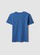 Blue short-sleeved T-shirt in pure organic cotton_1