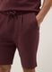 Brown pure cotton regular-fit shorts with drawstring_3