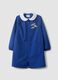 Blue girls&rsquo; school apron with rainbow embroidery_0