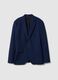 Blue Single-Breasted Slim Fit Jacket_4