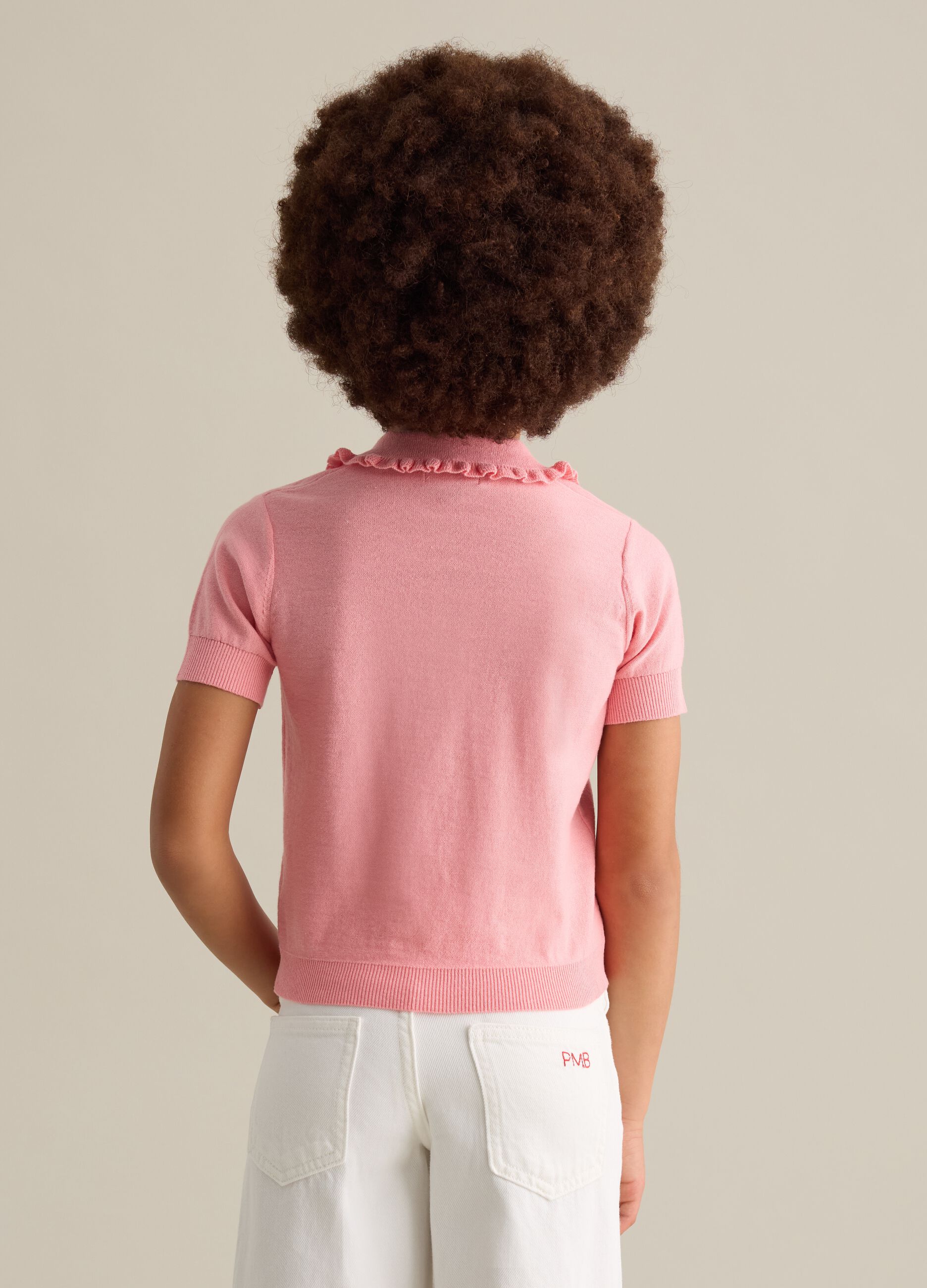 Knit polo shirt with logo embroidery