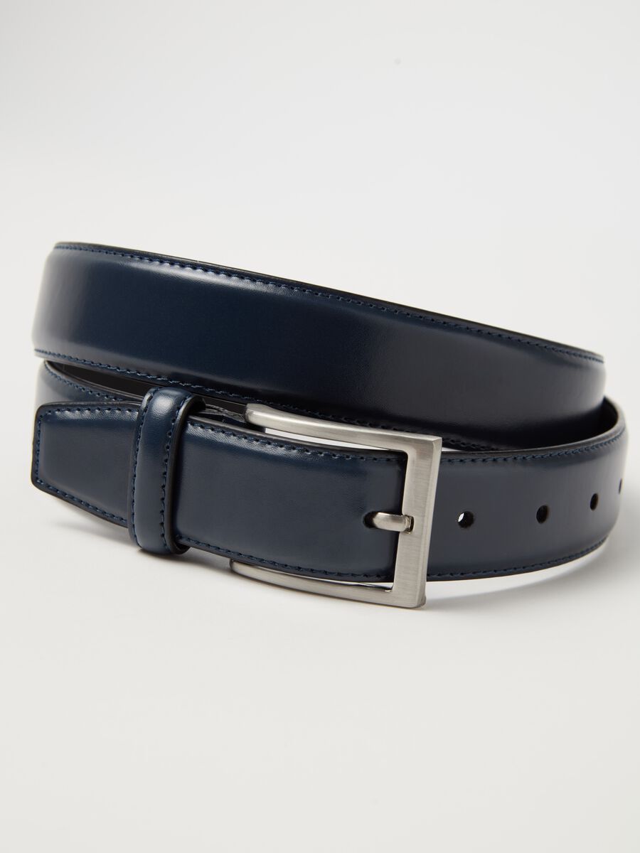 Leather belt with rectangular buckle_2