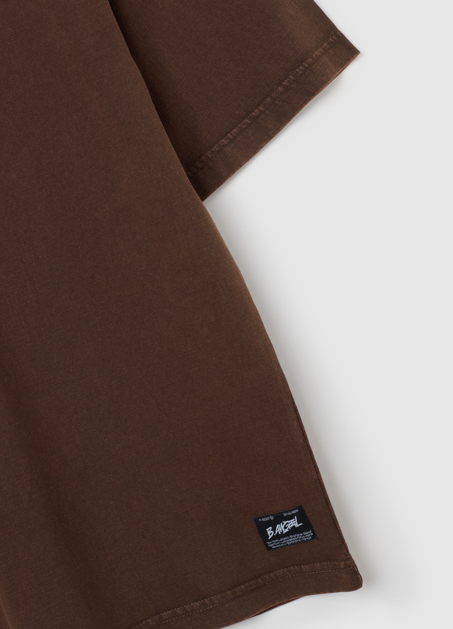 Brown boxy fit pure cotton T-shirt
